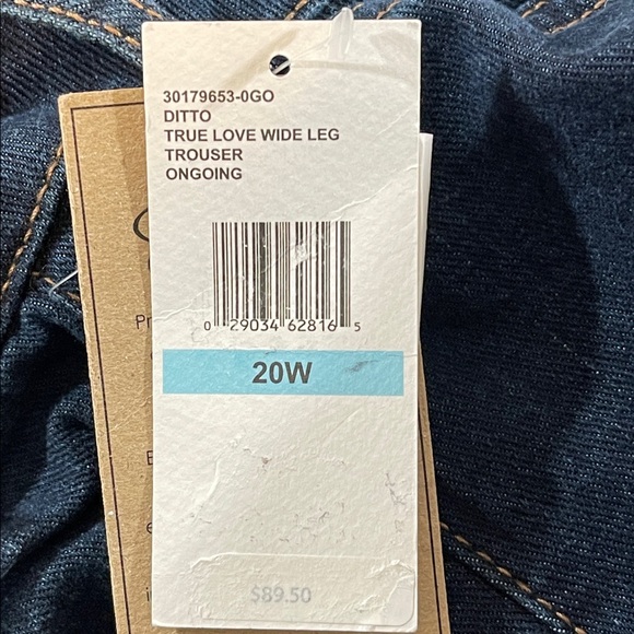 Jessica Simpson True Love Wide Leg Trouser Jeans Plus Size 20W Dark Wash NEW - Picture 11 of 15